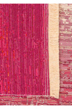 MİRA Bej Turuncu Pembe ÇiftTaraflı Yıkanabilir Kilim Modern Ombre Renk Geçişli Polyester Şönil Kilim - Kırmızı