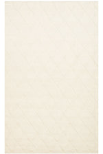Emma Hand-Woven Cream Baklava Pattern Scandinavian Knitted Textured Wool Modern Shed-Free Living Room Rug