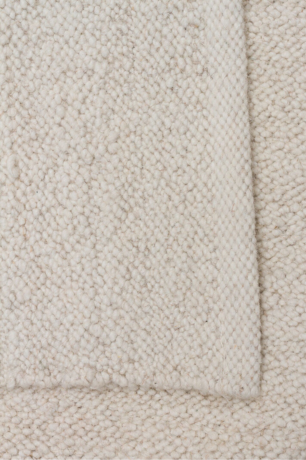 Polene Krem El Dokuma Yün Pamuk Karışımlı Yumuşak Dokulu İskandinav Minimal Modern Salon Halısı - Krem