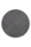 LESSI Anthracite Textured Non-Slip Round Rug Cotton Chenille Modern Living Room Kitchen Hallway Rug - Turquoise