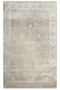 Toscana Retro Patterned Grey Overdyed Luxury Woven Soft Touch Classic Rayon Viscose Living Room Rug