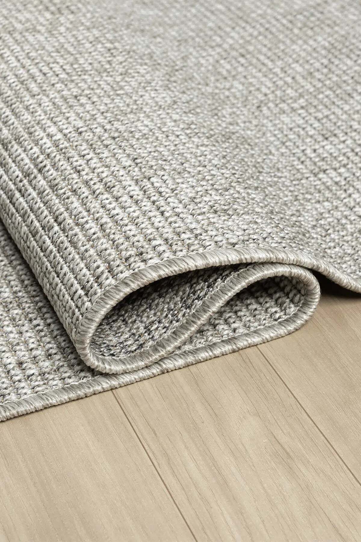 KORDANO Gri Dokulu Doğal Sisal Saçaklı Modern Kilim Kolay Temizlenebilir İskandinav Salon Halısı - Pembe