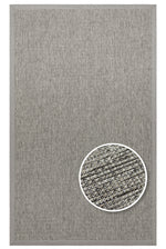 COSTA SISAL Easy-to-Clean Kilim Non-Shedding Gray Bordered Woven Jute Living Room Rug