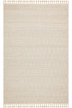 KELY Beige Solid Color Herringbone Textured Modern Non-Shedding Woven Living Room Kitchen Hallway Rug - Beige