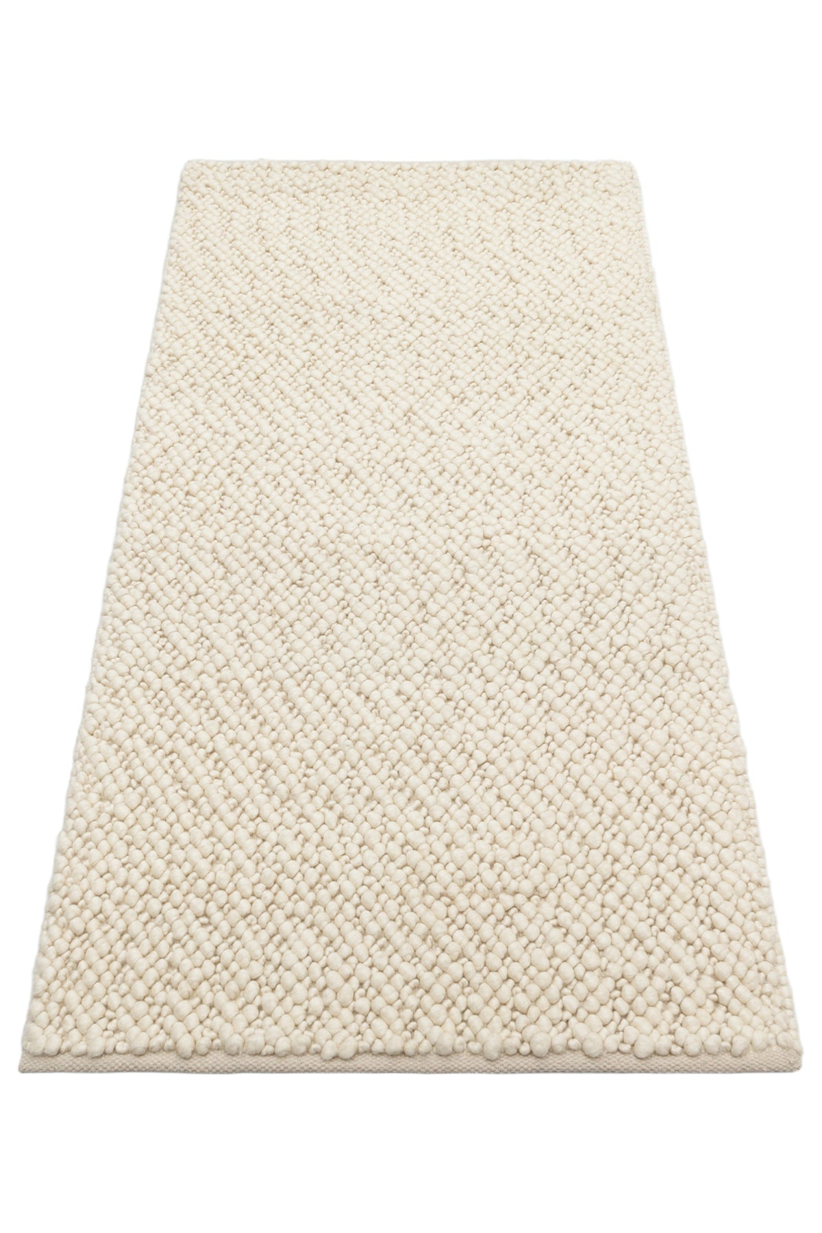 Emma Hand-Woven Cream Plain Scandinavian Braided Textured Wool Flat-Woven Modern Bedroom Living Room Rug - Green