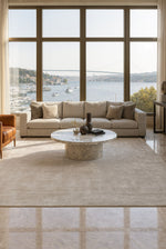 Hand-Woven Grey Linen Modern Living Room Rug – Soft, Natural, and Stylish Design