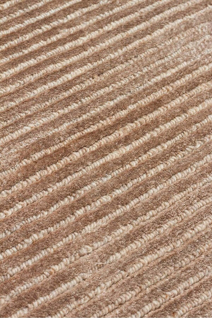 Siena Brown El Dokuma Teknikleriyle Özenle Üretilmiş, Doğal Bambu, Yün Karışımlı Salon Halısı - Kahverengi