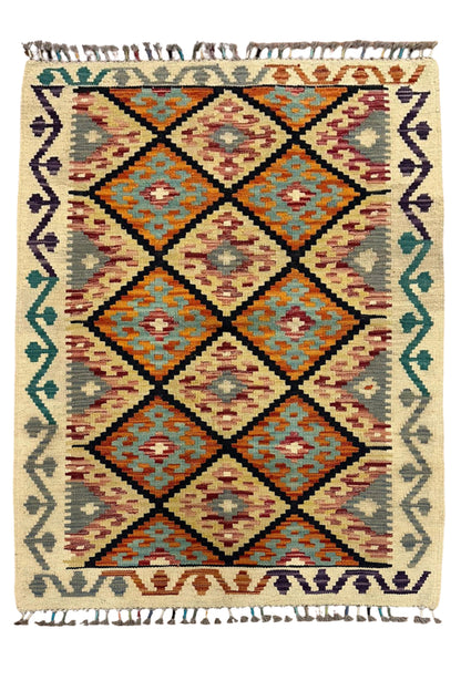 Miras Serisi Renkli Kök Boya El Emeği Doğal İplik Anadolu Etnik Desen Geleneksel Kilim Koleksiyonu - Çok Renkli