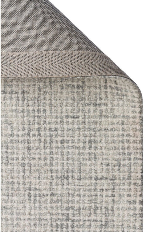 ARIA Grey Hand-Woven Wool Cotton Natural Textured Modern Scandinavian Living Room Rug - Grey