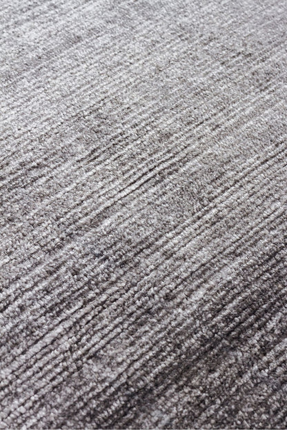 Rayon Siyah Tek Renk Sade El Dokuma Saf Rayon Halı Lüks Parlak Modern Salon ve Oturma Odası Halısı - Siyah