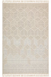 KELY Beige Geometric Pattern Textured Modern Rug - Non-Shedding Woven Living Room Kitchen Hallway Rug - Ecru