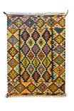 EFSANE El Dokuma Etnik Anadolu Desenli Kök Boya Kilim Vintage Bohem Salon Dekoratif Kilim - Sarı