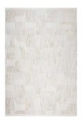 ASTRA Cream Modern Geometric Soft Patchwork Design Textured Soft Hallway, Living Room Rug - Cream