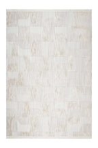ASTRA Cream Modern Geometric Soft Patchwork Design Textured Soft Hallway, Living Room Rug - Cream