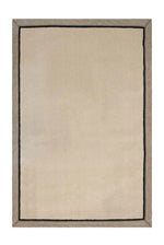 GRANDE Cream Luxury Bordered Carpet Velvet Soft Textured Modern Premium Chic Living Room Carpet