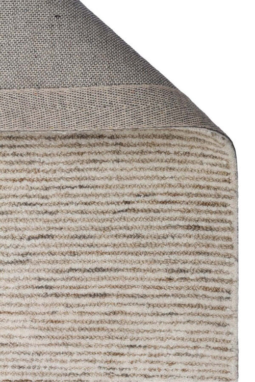 ARVEN Grey Wool Modern Textured Plain Premium Soft Touch Living Room Rug - Grey
