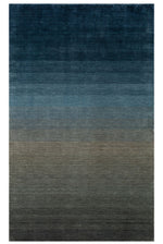 Solea Hand-Woven Rug 100% New Zealand Wool Natural Tone Transitions Soft Texture Luxury Navy Blue Grey Rug