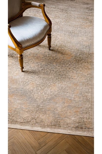 Lidya Dyed Bakır Vintage Overdyed Salon Halısı Dokulu Parlak Sık Dokuma Klasik Dekoratif Tasarım