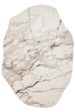 JUPITER Amorphous Marble Pattern Glossy Surface Cream, Grey Viscose Classic Modern Living Room Rug