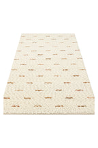Emma Hand-Woven Ecru Background Tile Stripe Pattern Scandinavian Textured Wool Flatweave Modern Living Room Rug - Orange