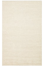 Emma Hand-Woven Cream Scandinavian Textured Knit Wool Flat Pile Modern Bedroom Living Room Rug
