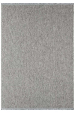 KORDANO Gri Dokulu Doğal Sisal Saçaklı Modern Kilim Kolay Temizlenebilir İskandinav Salon Halısı