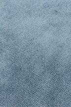 Luma Mavi Tek Renk Sade Saf Bambu Doğal Malzeme Halı Minimalist Parlak Modern Lüks Salon Halısı - Mavi