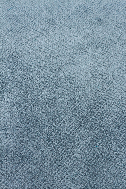 Luma Mavi Tek Renk Sade Saf Bambu Doğal Malzeme Halı Minimalist Parlak Modern Lüks Salon Halısı - Mavi