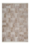 ASTRA Mink Modern Geometric Carpet Soft Patchwork Pattern Textured Soft Hallway, Living Room Rug