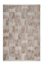 ASTRA Mink Modern Geometric Carpet Soft Patchwork Pattern Textured Soft Hallway, Living Room Rug