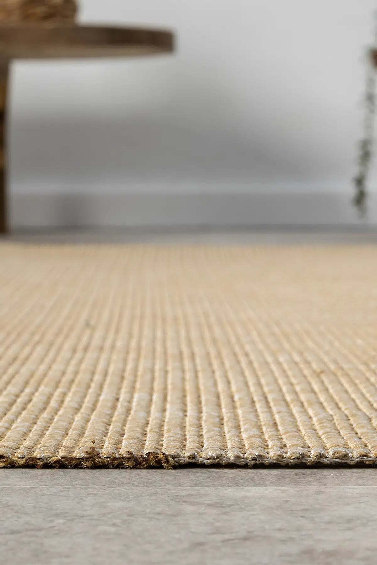 KORDANO Bej Doğal Sisal Dokulu Modern Kilim Kolay Temizlenebilir İskandinav Salon Halısı - Turuncu