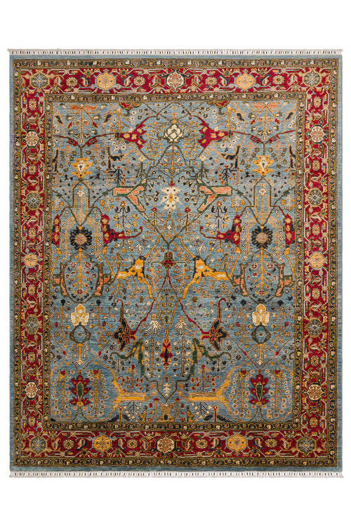 Afgan El Dokuma Halı Çiçek Motifli Geleneksel Oryantal Desenli Vintage Dekoratif Salon Halısı