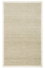 TALORA Mink, Cream Bordered Natural Wool Jute Rug, Braided Texture Kilim for Bohemian Living Room, Kitchen, and Hallway