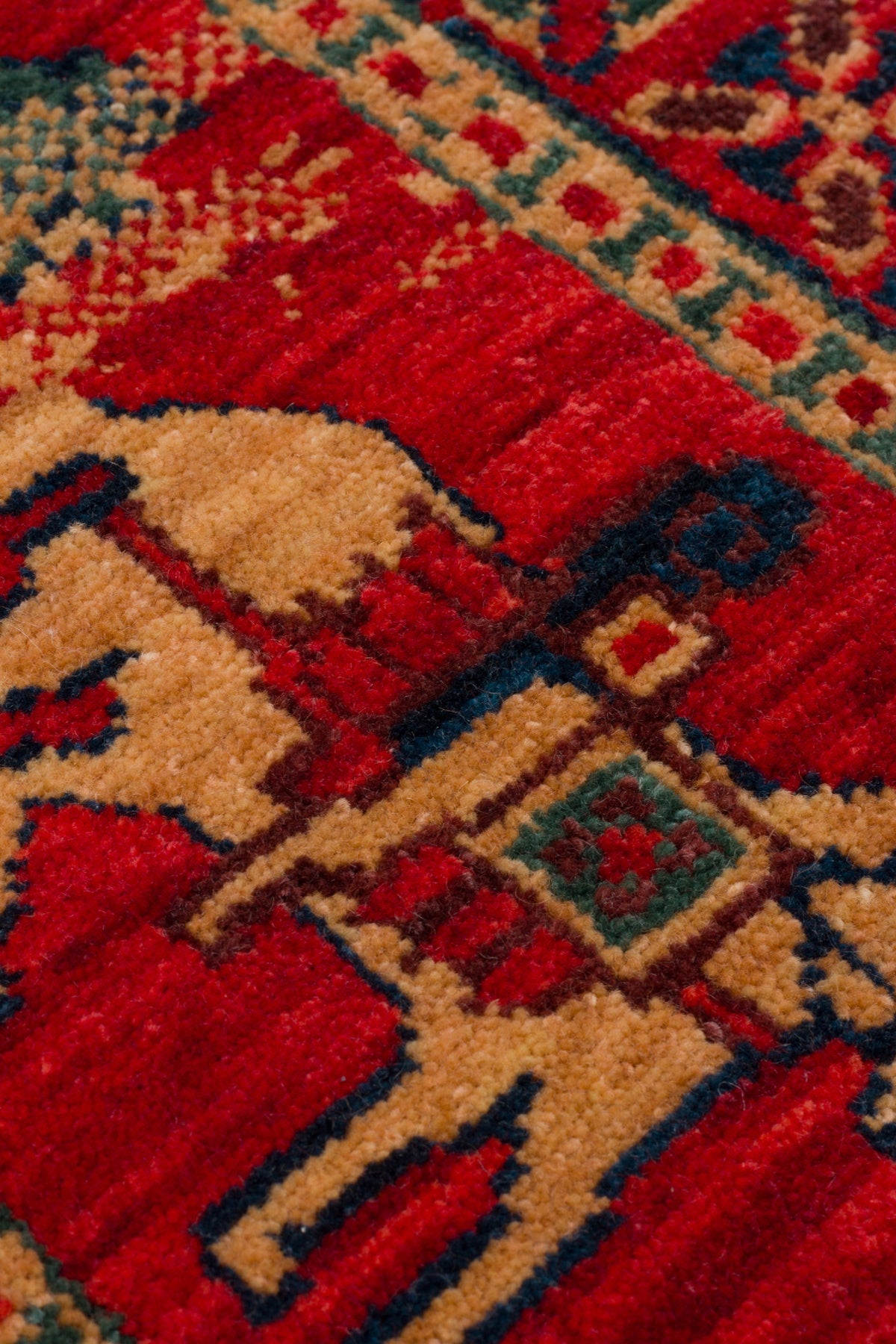 Rönesans El Emeği Anadolu Desen Kırmızı Retro Yün Geleneksel Dokuma Otantik Salon Halısı