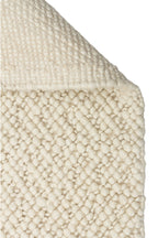 Emma Hand-Woven Cream Plain Scandinavian Braided Textured Wool Flat-Woven Modern Bedroom Living Room Rug - Green
