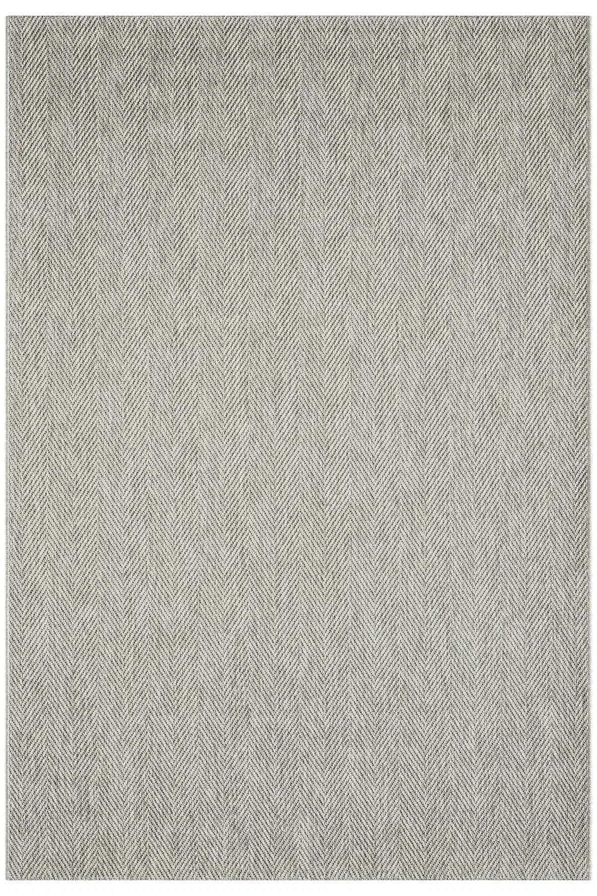 KORDANO Gri Balık Sırtı Dokulu Sisal Modern Kilim Kolay Temizlenebilir İskandinav Salon Halısı - Altın