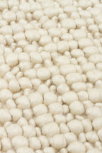 Emma Hand-Woven Cream Plain Scandinavian Braided Textured Wool Flat-Woven Modern Bedroom Living Room Rug - Green