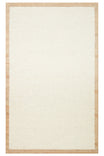 TALORA Cream, Beige Bordered Natural Wool Jute Rug, Braided Texture Kilim, Bohemian Living Room Kitchen Entryway Rug