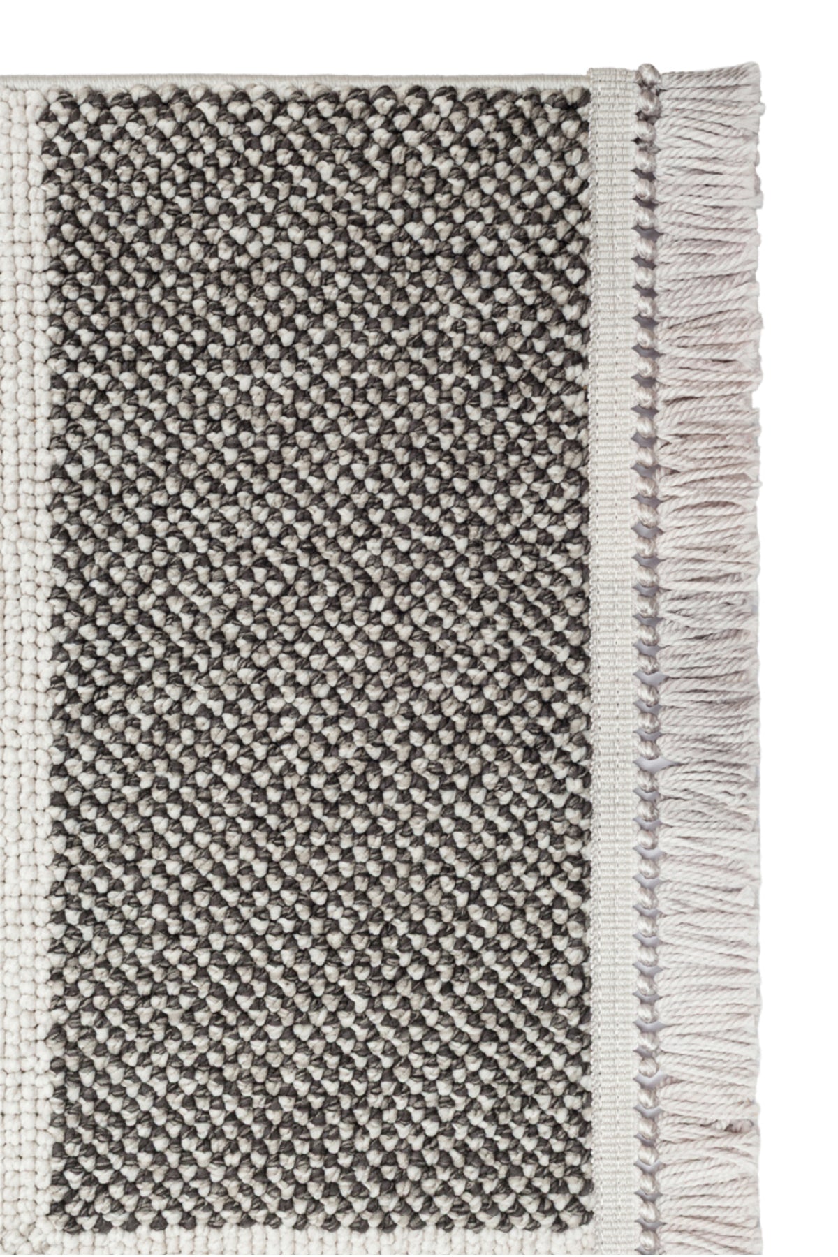 VALEN Sisal Gri Modern Dokulu Hav Toz Vermez Polyester Salon Mutfak Koridor Yatak Odası Halısı - Gümüş
