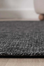 KORDANO Doğal Sisal Antrasit Dokulu Modern Kilim Kolay Temizlenebilir İskandinav Salon Halısı - Lacivert