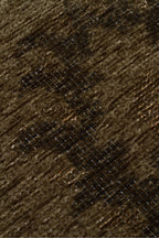 LESSI Yeşil Etnik Desenli Kaymaz Yıkanabilir Tabanlı Kilim Şönil Pamuk Vintage Salon Halısı - Yeşil