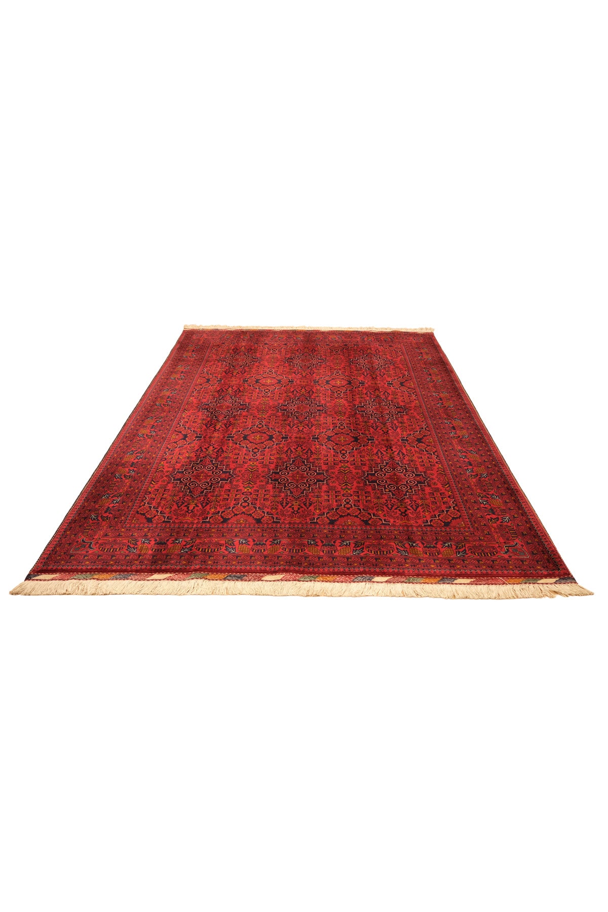 Handwoven Medallion Pattern Burgundy Afghan Bilicik Rug, 100% Wool, Natural Dye, Authentic Living Room Rug - Brown