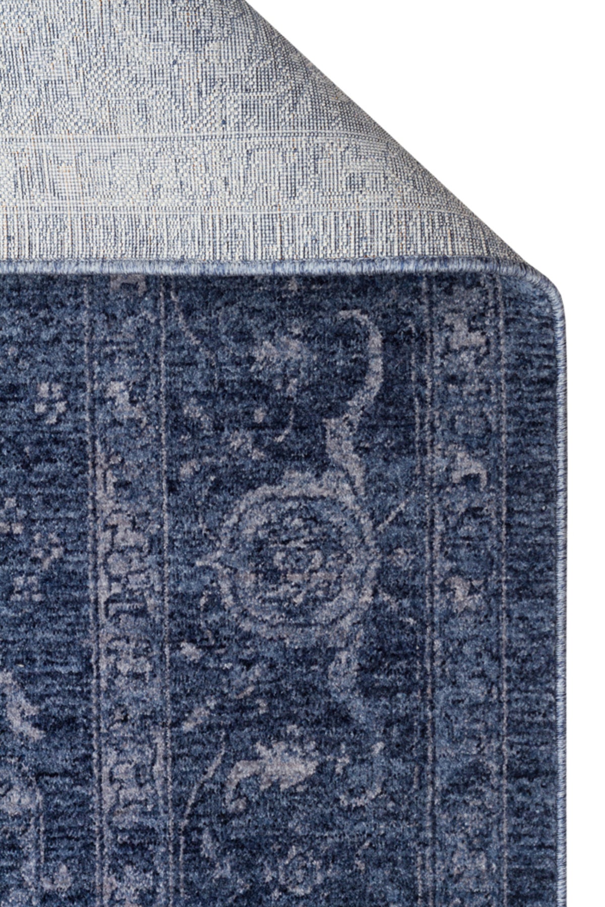 Antik Pers Vintage Klasik Lacivert Hayat Ağacı Desenli Retro Polyester Modern Otantik Salon Halısı