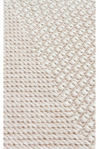 MERLİN Bej Geometrik Desenli Kaymaz Tabanlı Kilim Modern İskandinav Hav Vermez Salon Antre Halısı - Ekru