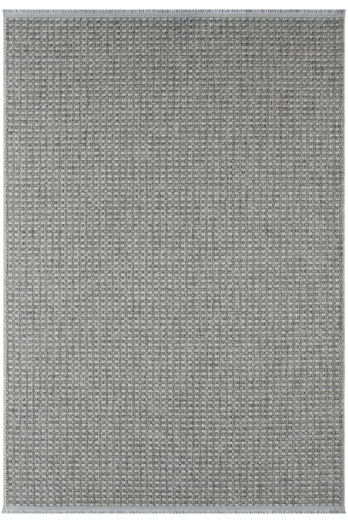 KORDANO Gri Doğal Sisal Dokulu Modern Kilim Kolay Temizlenebilir İskandinav Salon Halısı - Gri