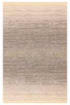 MİRA Bej Mavi Çift Taraflı Yıkanabilir Kilim Modern Ombre Renk Geçişli Polyester Şönil Kilim - Mavi