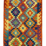 Miras Turuncu Çok Renkli Kök Boya El Emeği Doğal İplik Etnik Desen Geleneksel Kilim Koleksiyonu - Turuncu