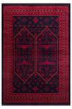 HARAMI Navy Blue Afghan Patterned Viscose Classic Non-Slip Thin Ethnic Woven Modern Living Room Rug