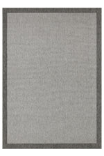 MERLIN Dark Grey Bordered Non-Slip Kilim-Backed Modern Scandinavian Non-Shedding Living Room Hallway Rug