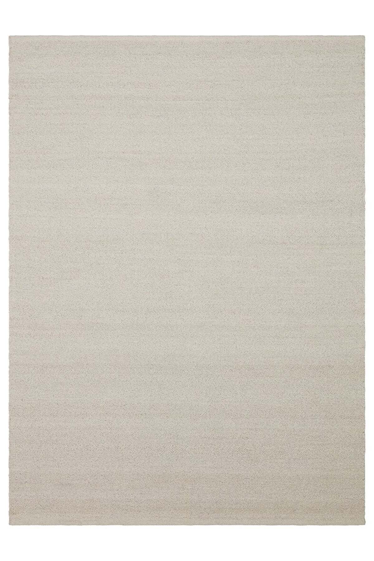 Polene Krem El Dokuma Yün Pamuk Karışımlı Yumuşak Dokulu İskandinav Minimal Modern Salon Halısı - Krem